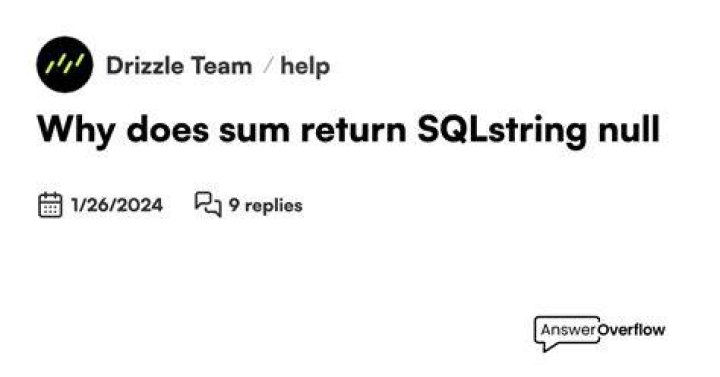 Does sum return NULL