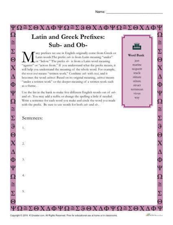 Is sub Latin or Greek