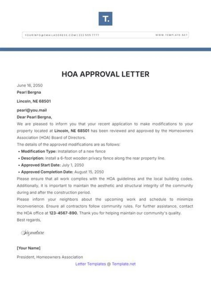 What is an HOA letter