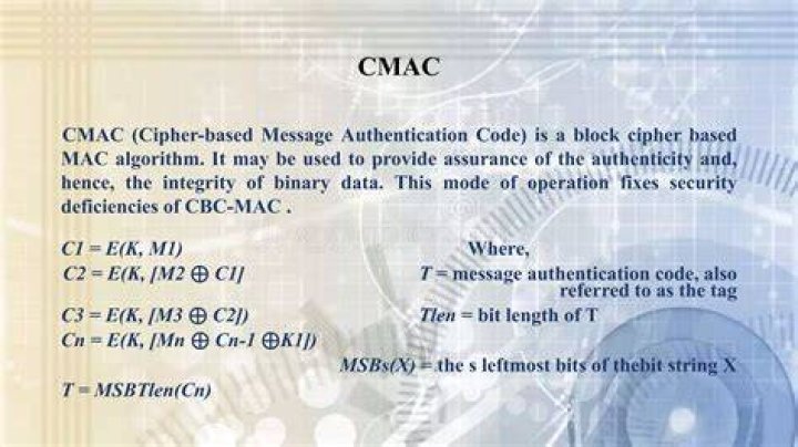 What is CMAC used for