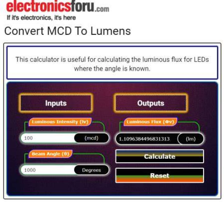What is MCD in lumens