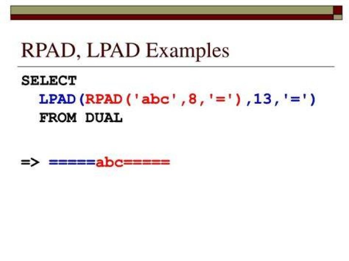 What is RPAD and Lpad