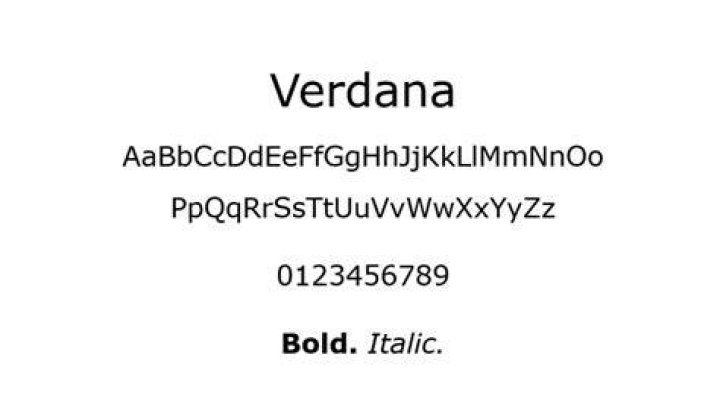 Where is Verdana used