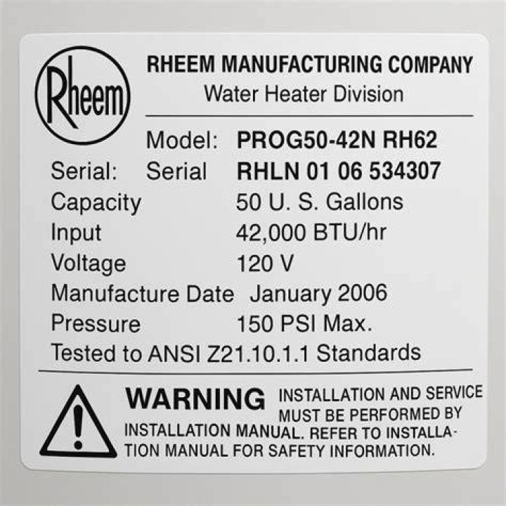 Who manufacture Rheem